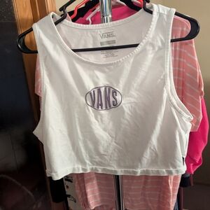 💚Vans White Womens Crop Tank Top XX-Large
